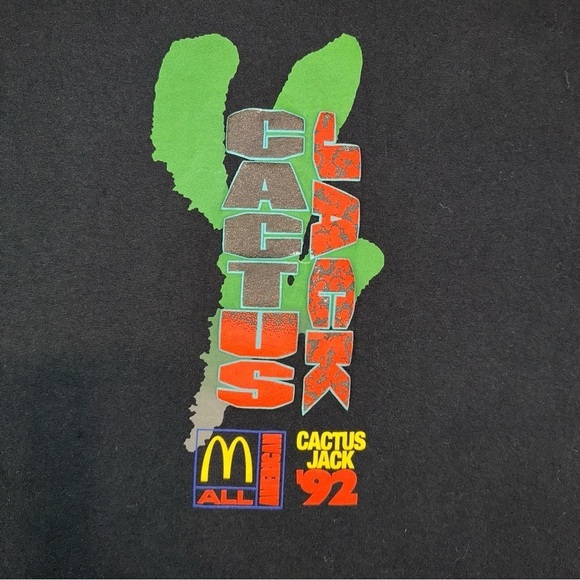 Travis Scott Cactus Jack Men’s Shirt Black XL McDonald's All American '92 Tee - Picture 4 of 11